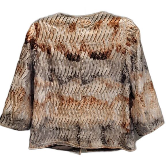 Chico's Size 0 (X-Small) Travelers Multi-Colored Jacket Open Front 3/4 Sleeves - Picture 4 of 13